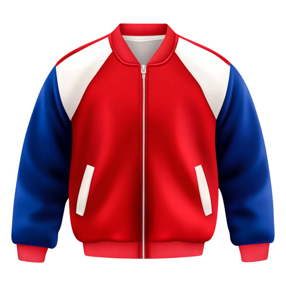 Red and Blue Sport Jacket with White Details for Casual Wear png