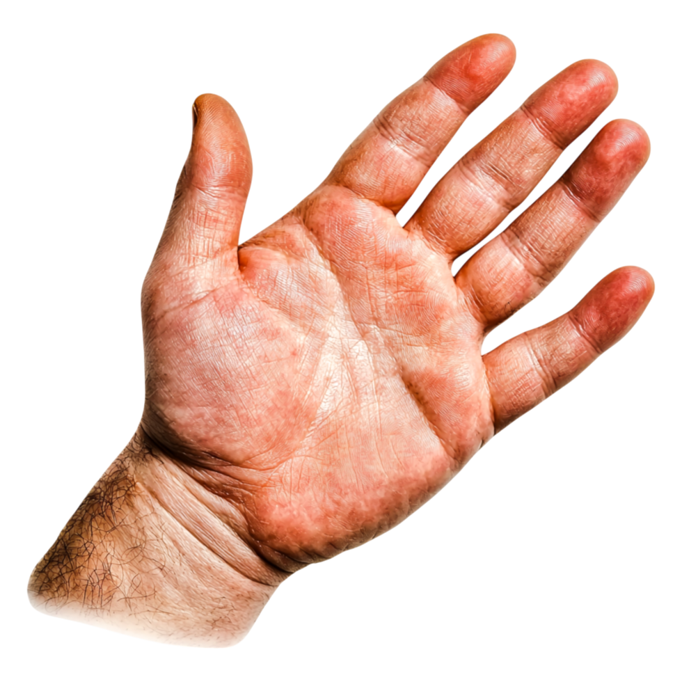 closeup View of a Human Hand with Detailed Skin Texture and Lines png