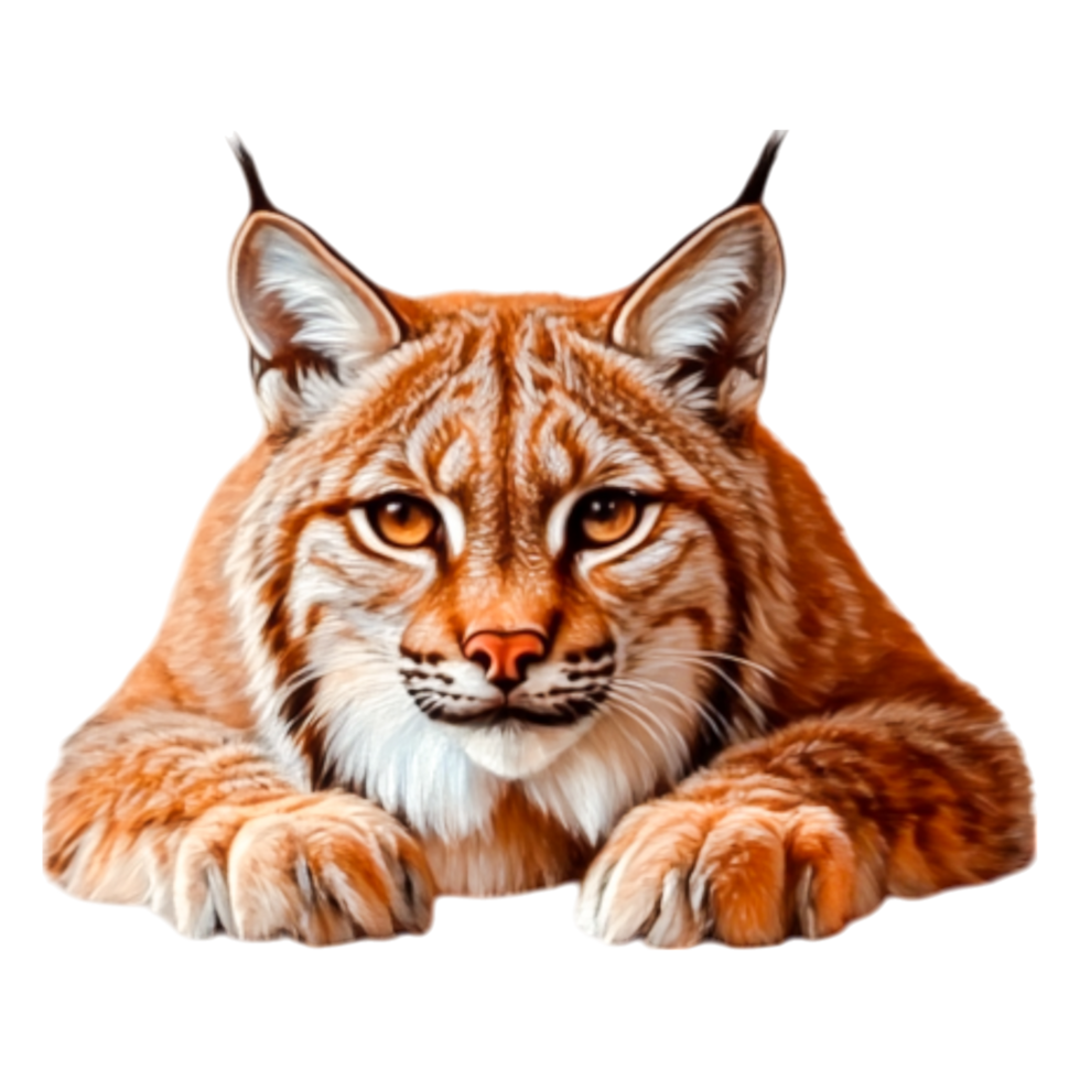 Realistic Illustration of a Lynx with Intense Gaze and Fur Detail png