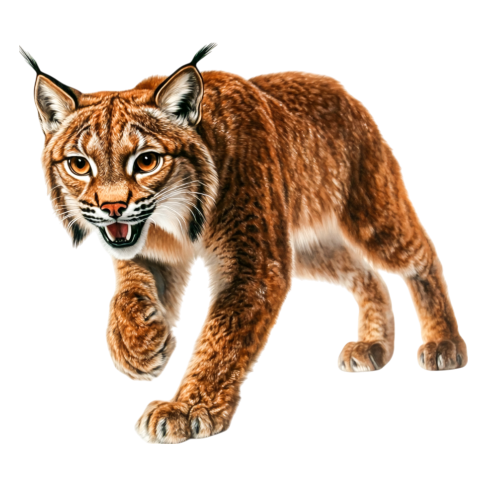 Lively Lynx Walking in Natural Habitat Depicting Wild Instructions png