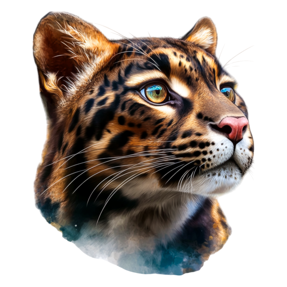 Intricate closeup of a Majestic Wild Cat with Striking Details png