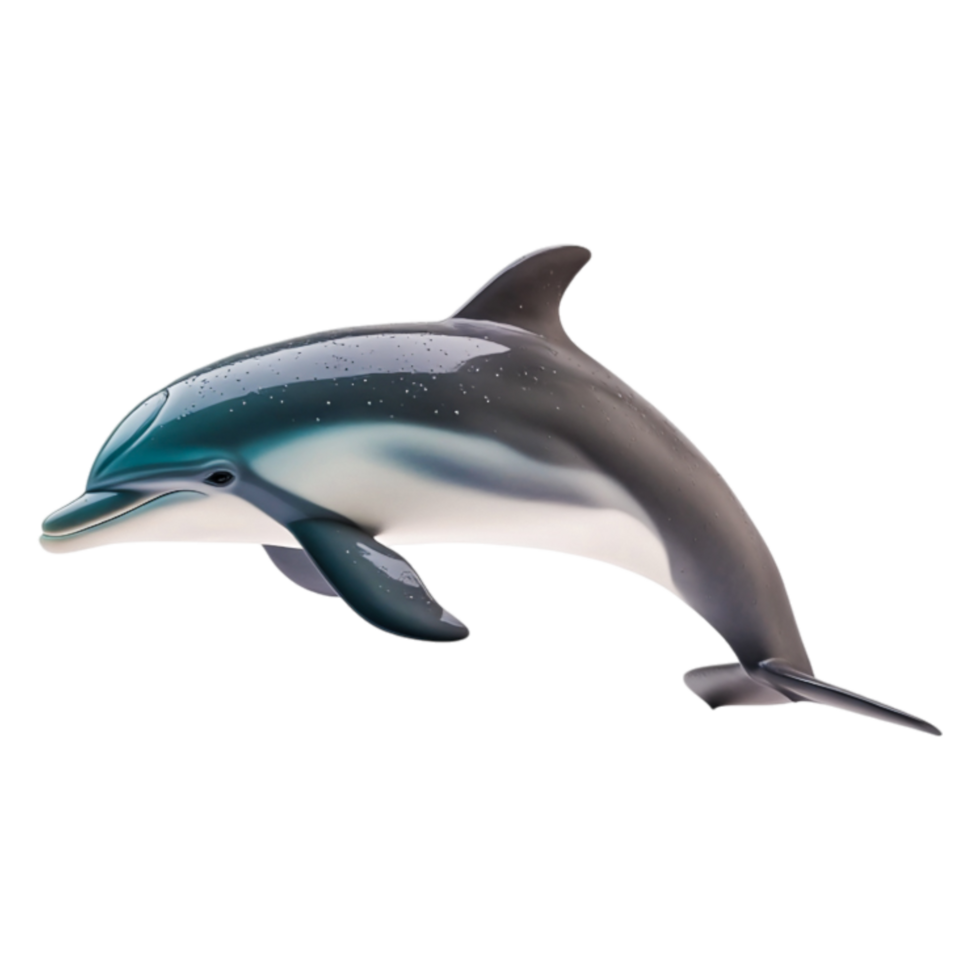 Colorful Dolphin Swimming in Ocean with Bubbles and Sunlight Effects png