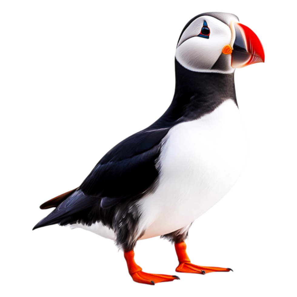 Colorful Puffin Bird with Unique Features Standing Proudly png