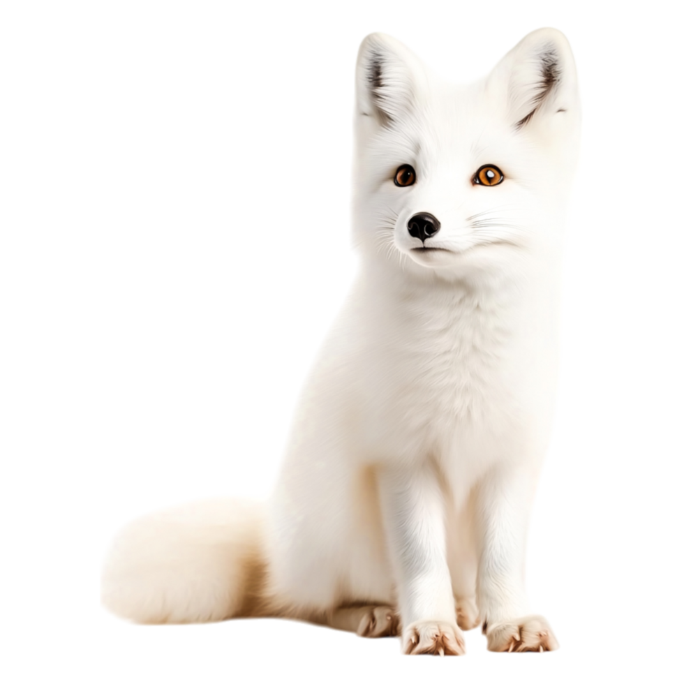Majestic Arctic Fox with Fluffy White Fur in Natural Environment png