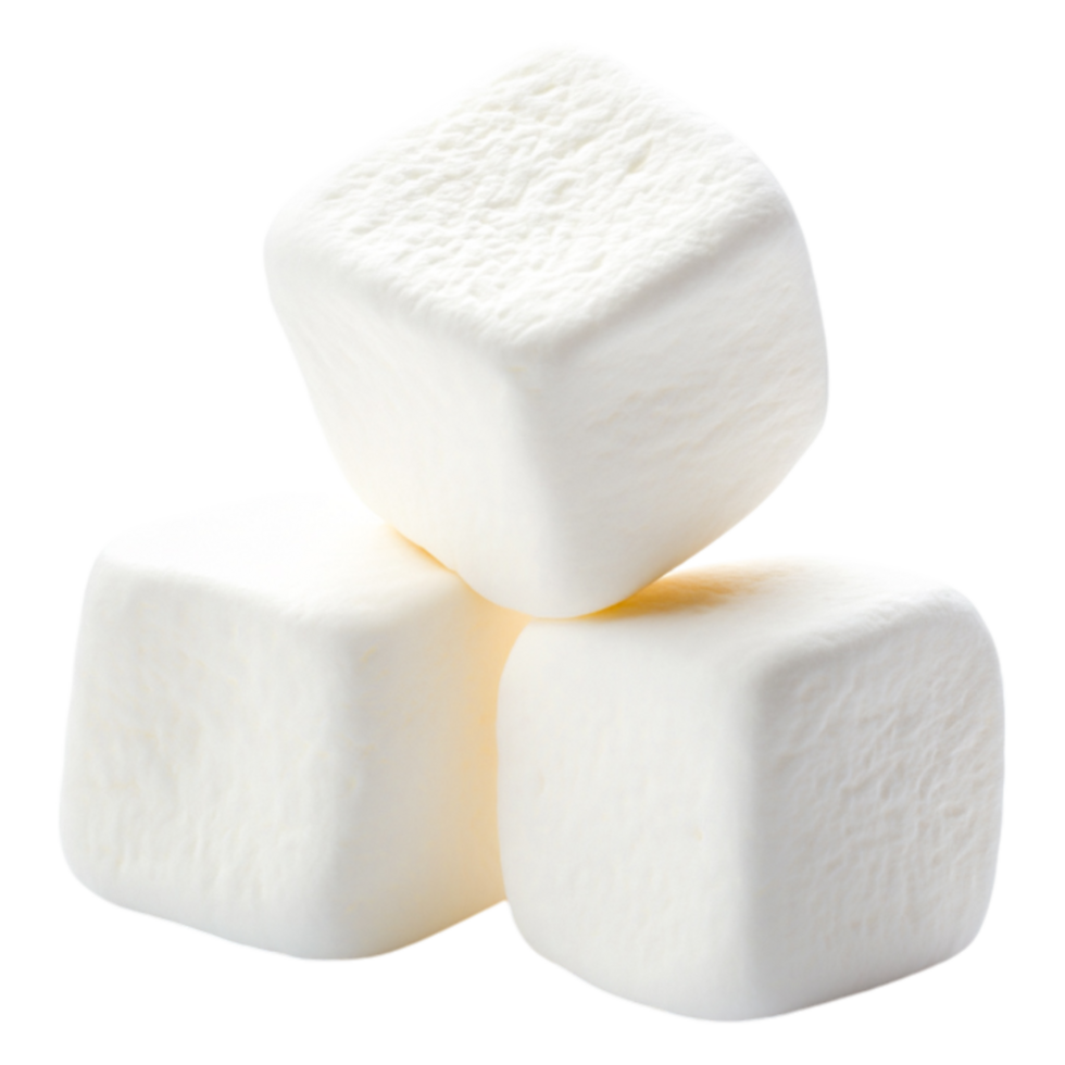 Three Soft Marshmallow Cubes Stacked on Top of Each Other png