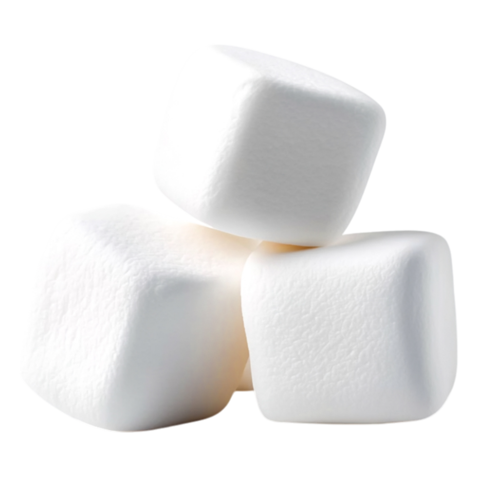 Soft White Marshmallows Stacked Neatly on a Plain Surface png