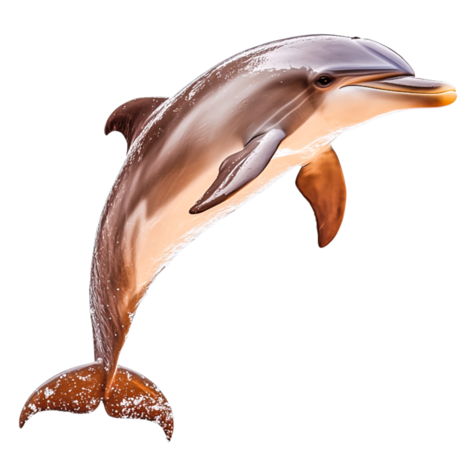 Joyful Dolphin Leaping Above Ocean Waves in a Bright Blue Sea png