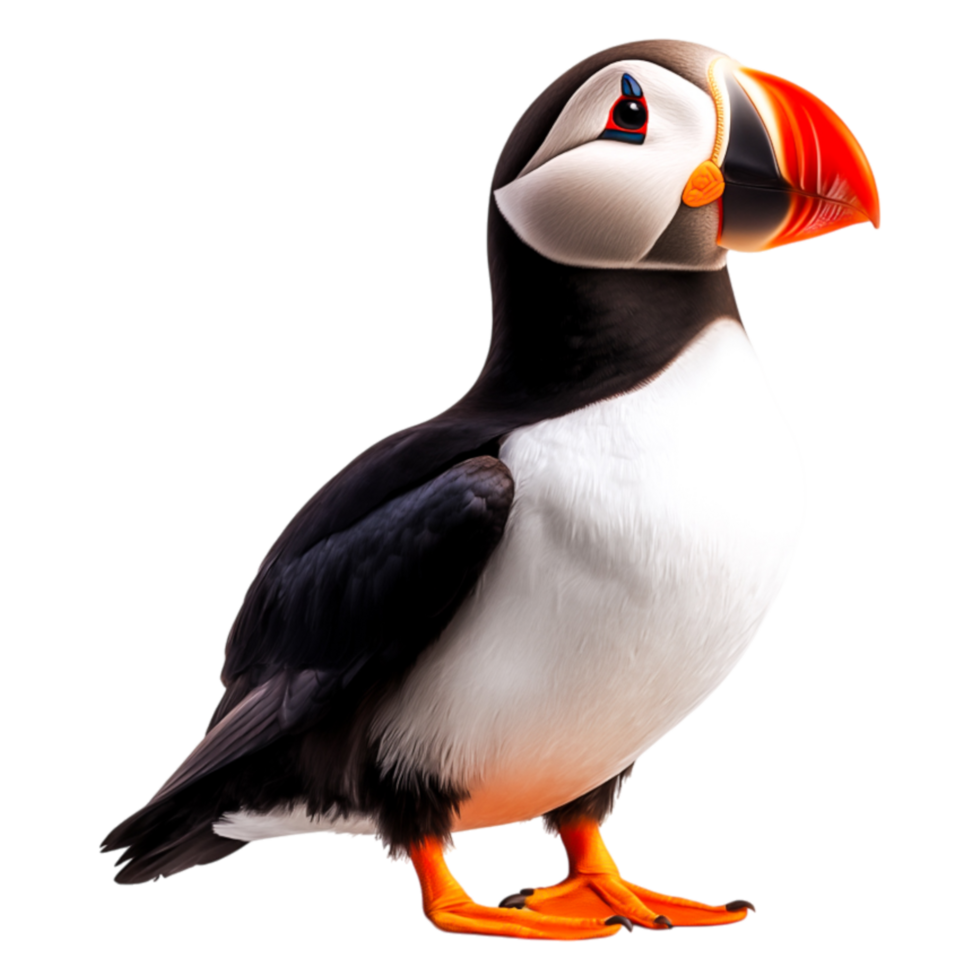 Colorful Puffin Bird Standing Proudly on a png