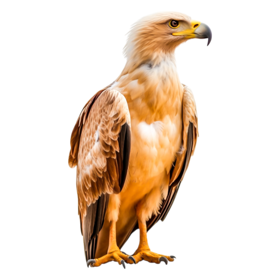 Majestic Eagle Standing Proudly on a Rock with Bright Feathers png