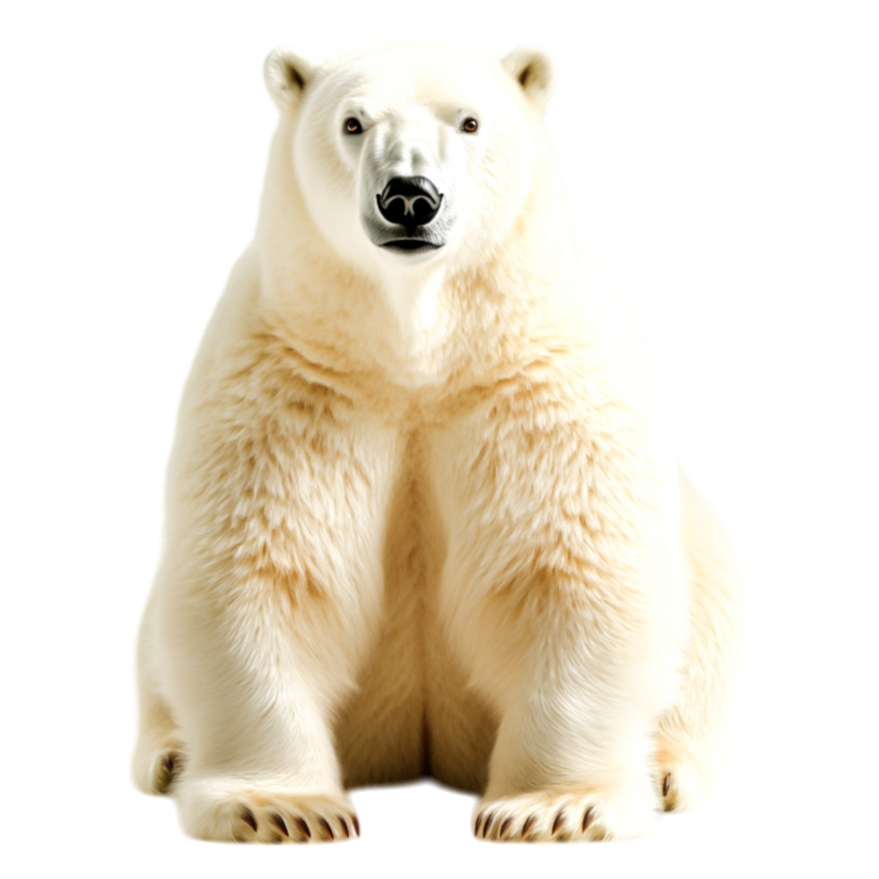Majestic polar bear sitting peacefully on a png