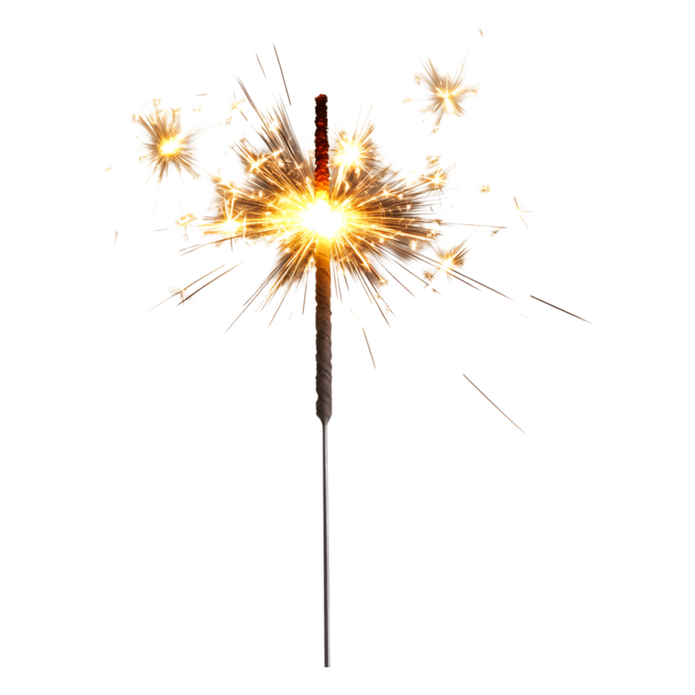 Sparkler Producing Bright Sparks in Night Sky for Celebration Events png