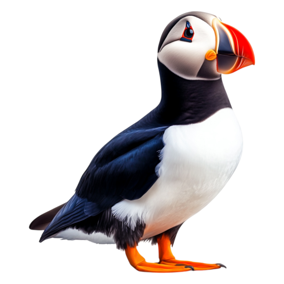 Colorful Puffin Bird Standing With Characteristic Beak and Feathers png