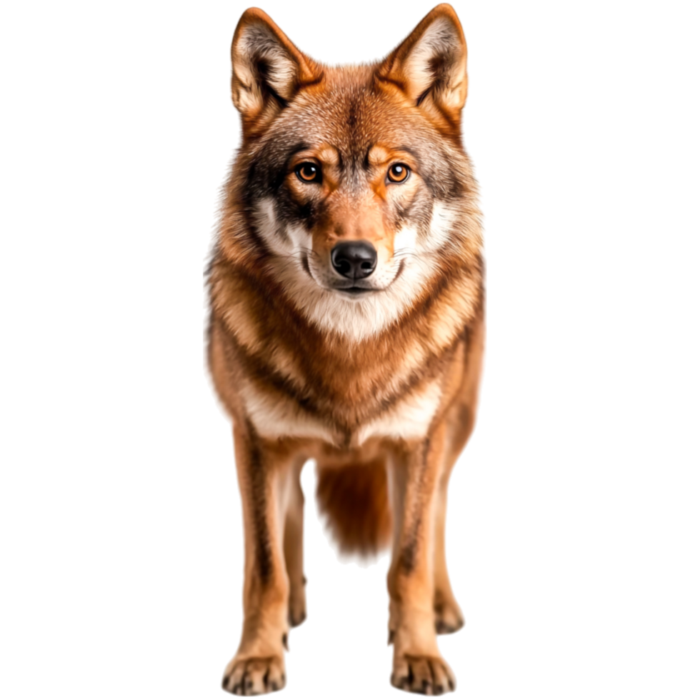 Majestic Wolf Staring Intently in the Wilderness Portrait Photography png