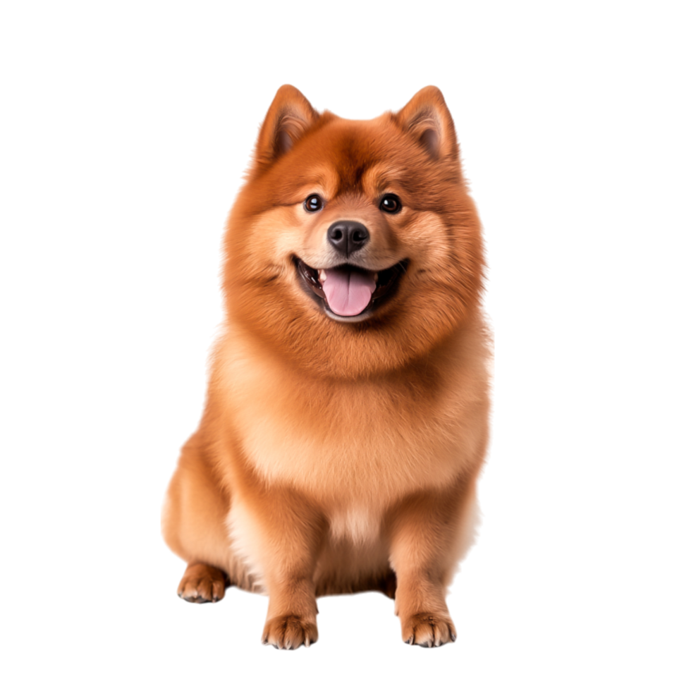 Happy Smiling Dog Sitting on with Soft Fur png