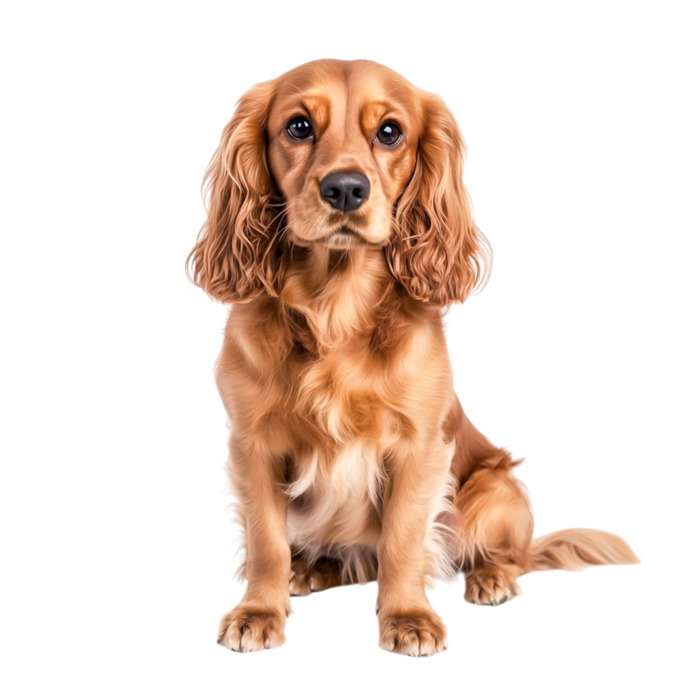 Cute and Playful Golden Cocker Spaniel Sitting on png