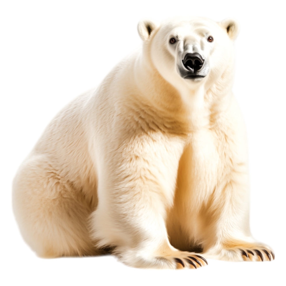 Majestic Polar Bear Sitting Confidently in Arctic Environment png