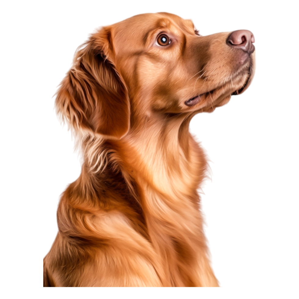 Golden Retriever Portrait with Soft Fur and Gentle Expression png
