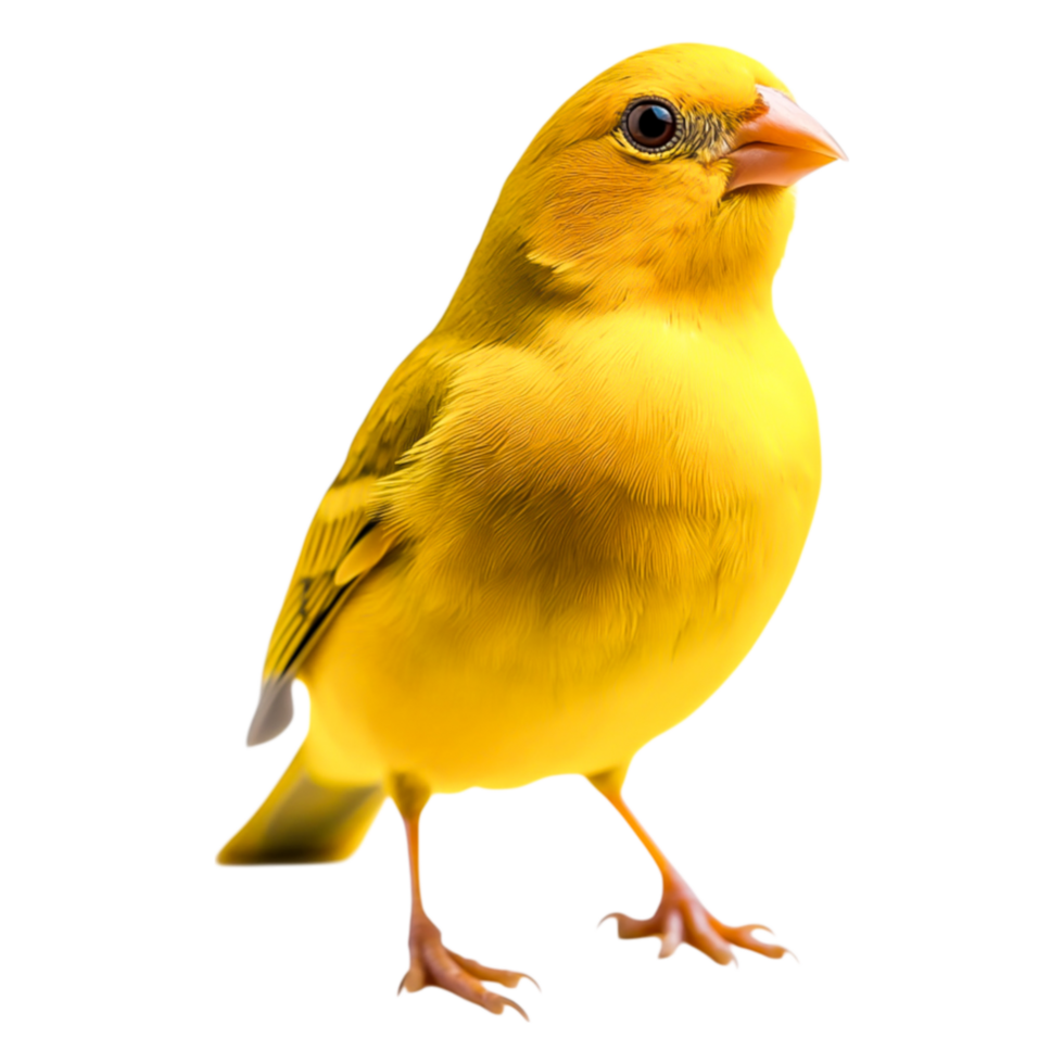 Bright Yellow Bird Perched Gracefully on a Studio Background png