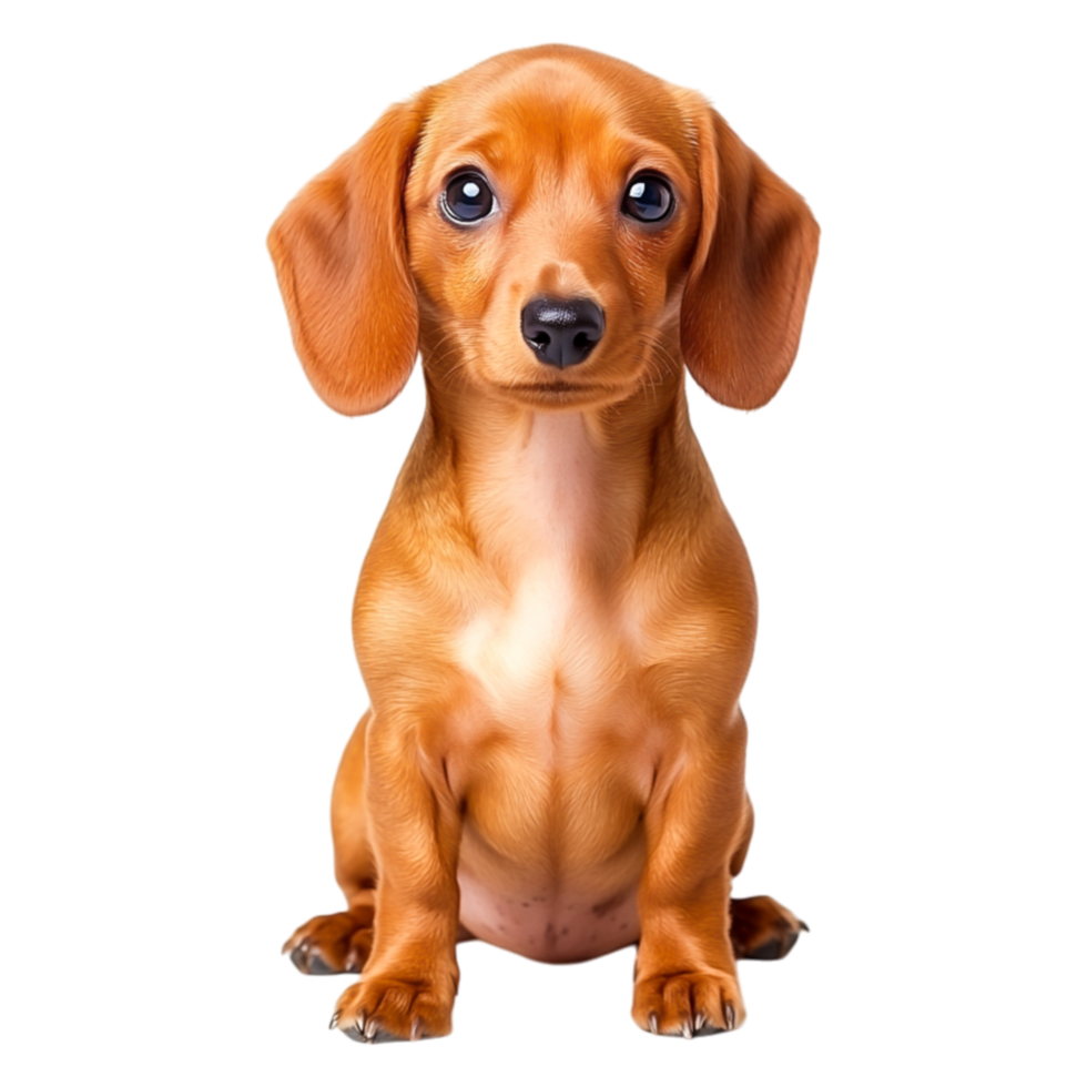 Adorable Dachshund Puppy Sitting and Looking Cute and Playful png