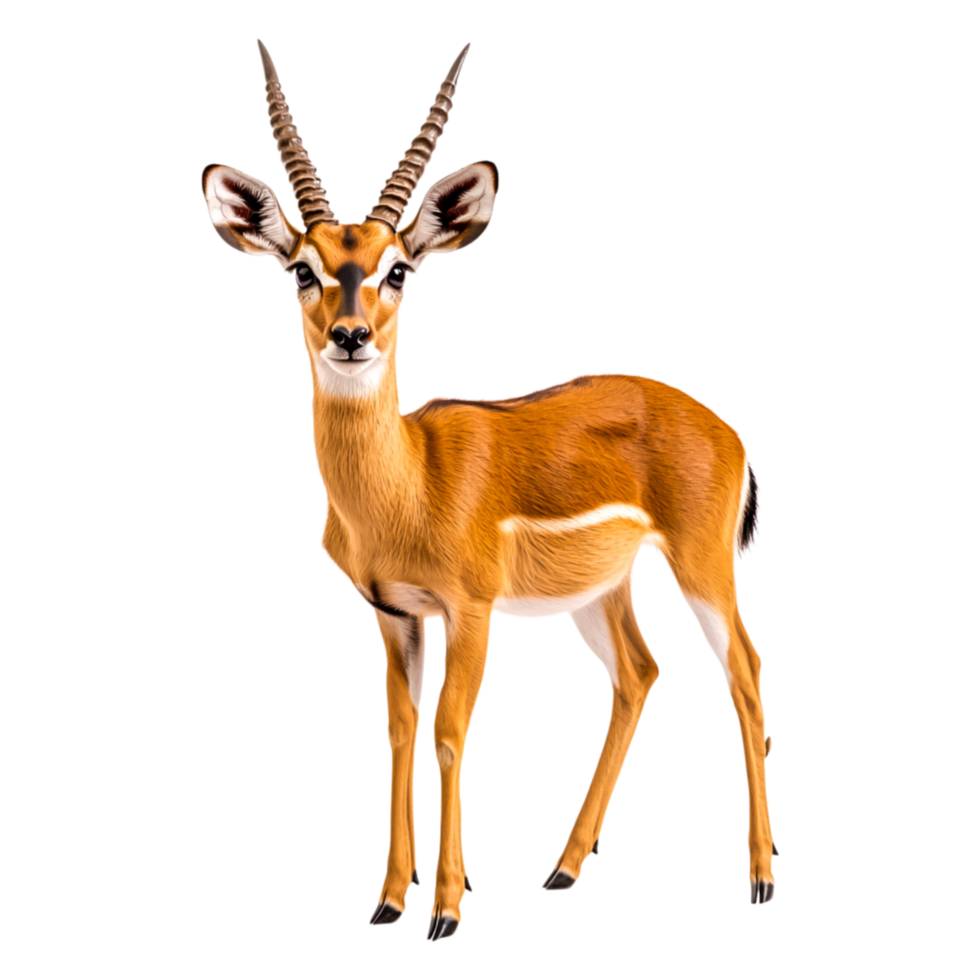 Young Antelope Standing on Green Grass in Bright Natural Environment png
