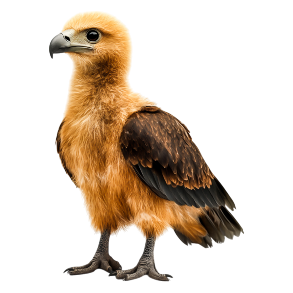 Majestic Bird of Prey with Rich Brown Plumage Standing on the Ground png