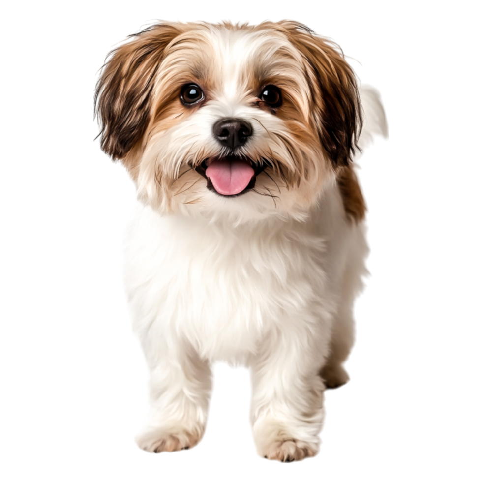 Cute Small Dog with Fluffy Fur and Adorable Expression png