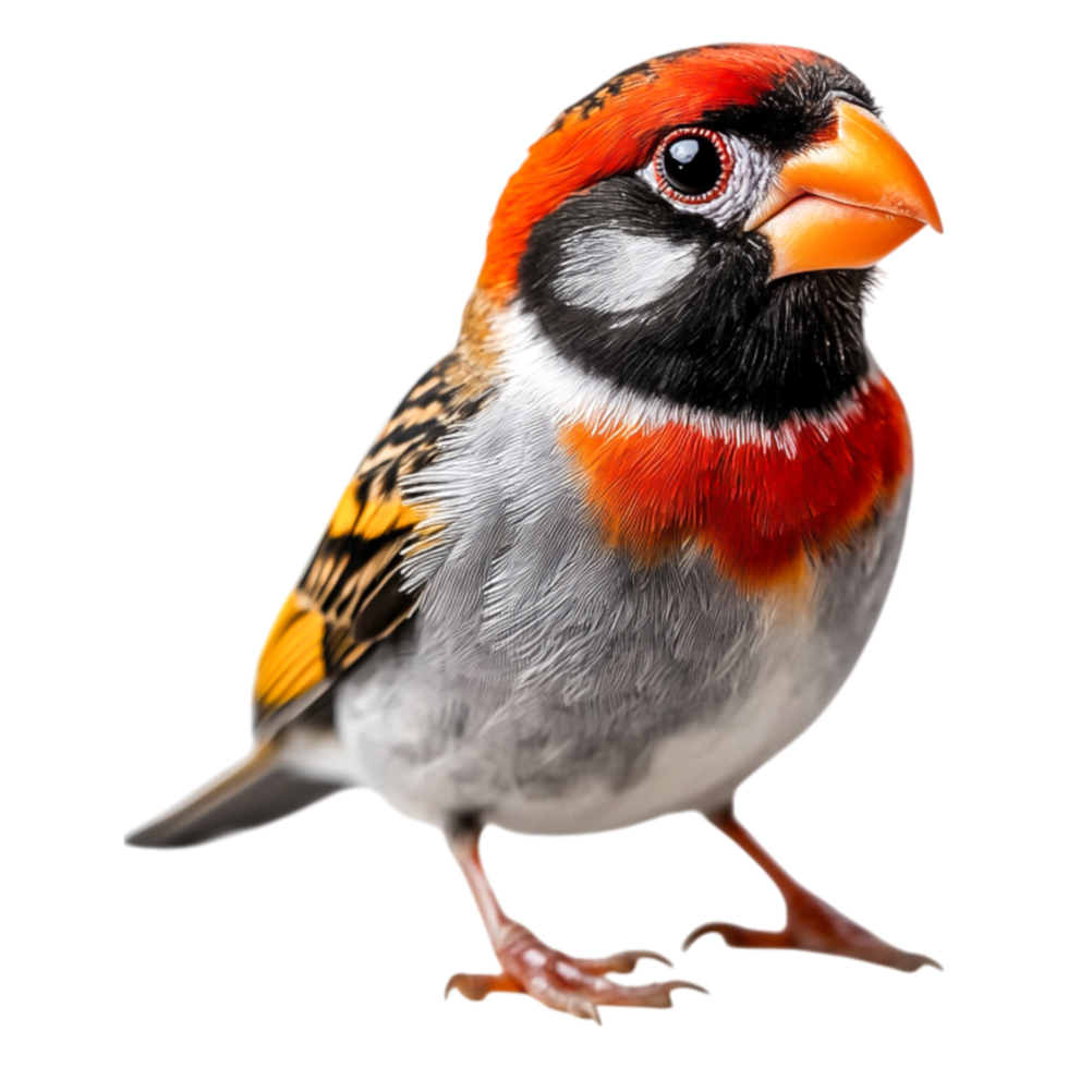 Vibrant Colorful Bird Standing on Ground with Bright Feather Patterns png