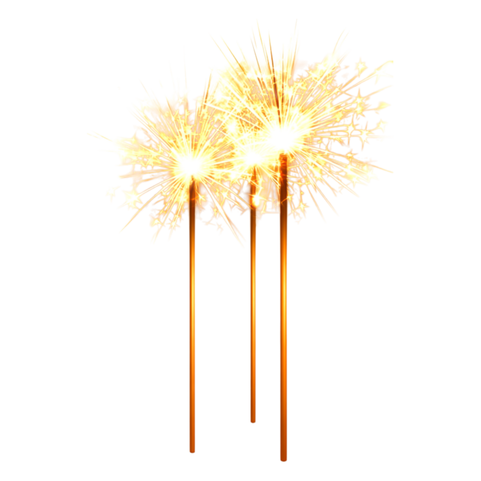 Sparkling Fireworks Sticks Celebrating Joyous Events in Night Sky png