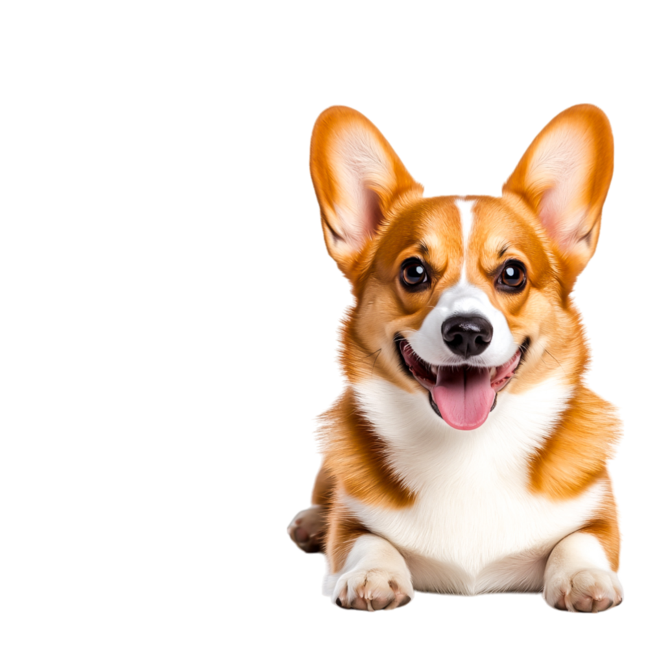 Happy Cute Dog with Floppy Ears Sitting and Smiling in Studio png