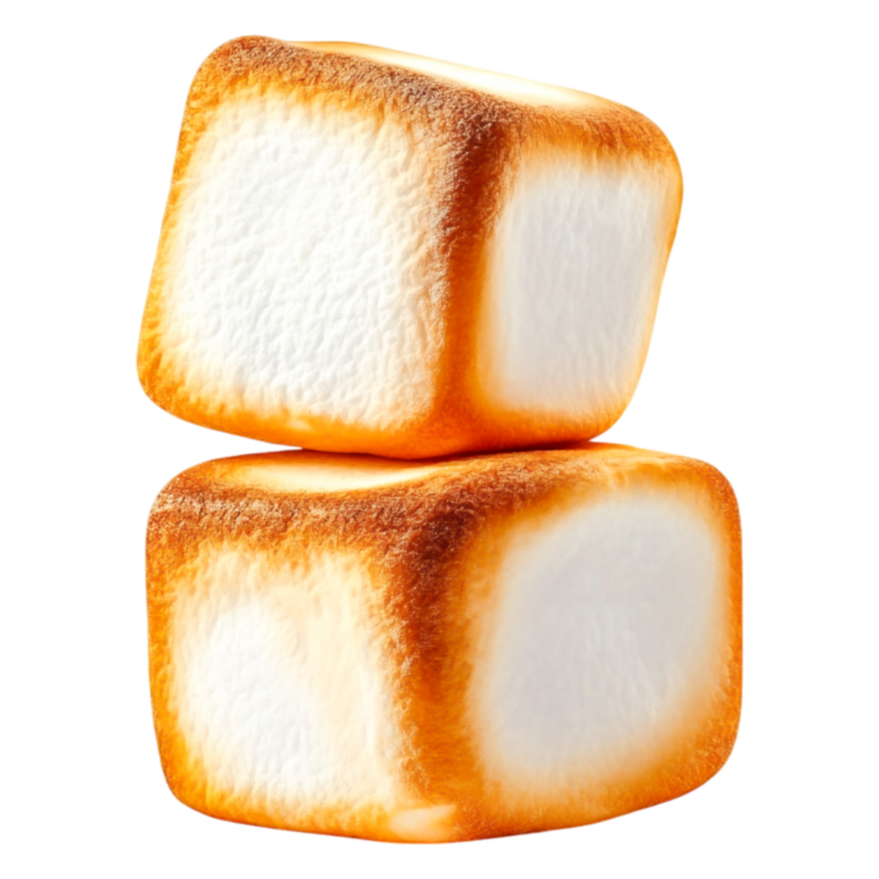 Toasted Marshmallows Stacked on Top of Each Other with Golden Edges png
