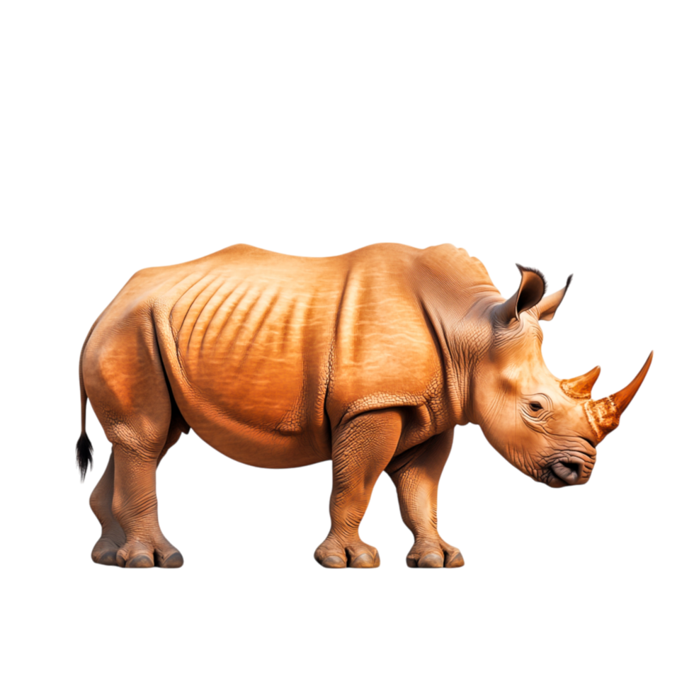 Realistic Illustration of a Rhinoceros on a Transparent Background png
