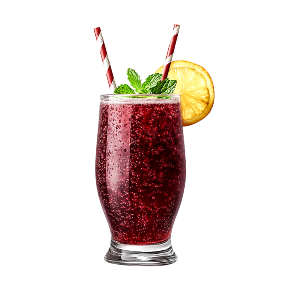 Refreshing Berry Beverage with Mint and Citrus for Summer Sips png