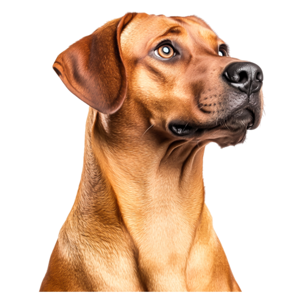 Realistic Portrait of a Brown Dog with Expressive Eyes and Alertness png