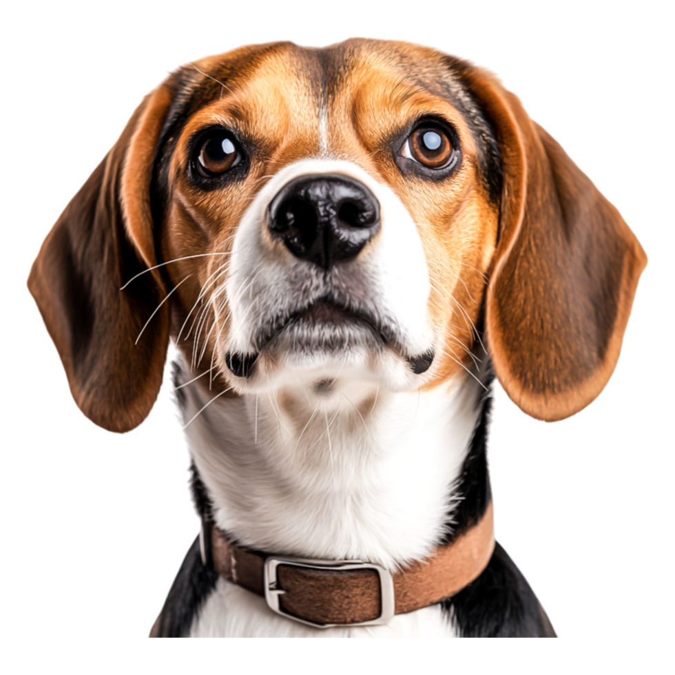 Portrait of a Beagle with Expressive Eyes and Floppy Ears png