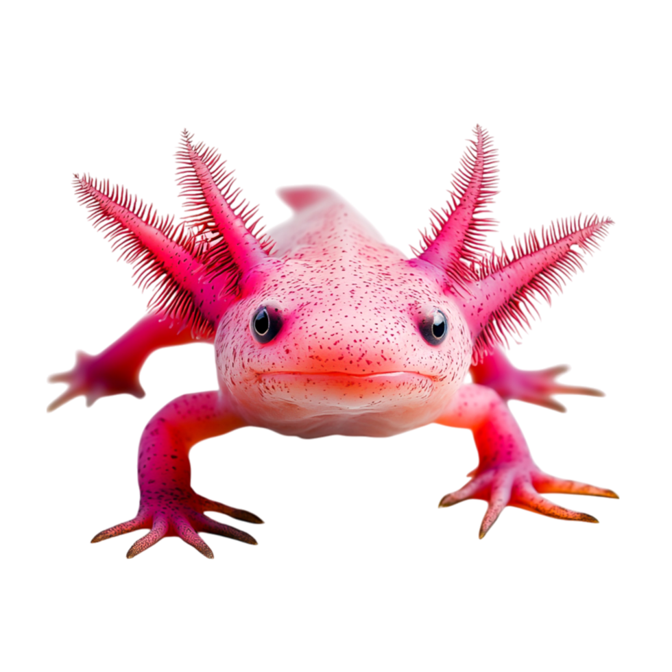 Vibrant Freshwater Salamander with Colorful Pink Features png