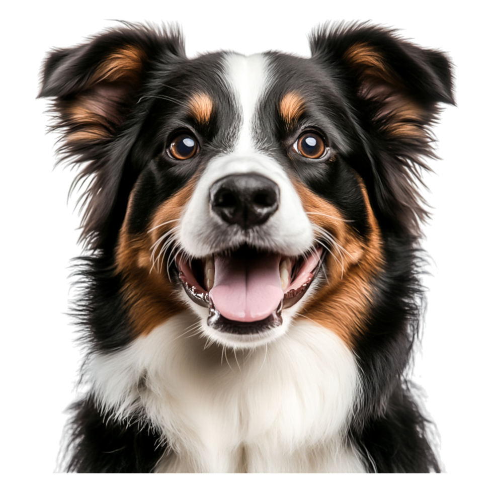 Cheerful Border Collie with Bright Eyes and Happy Expression png