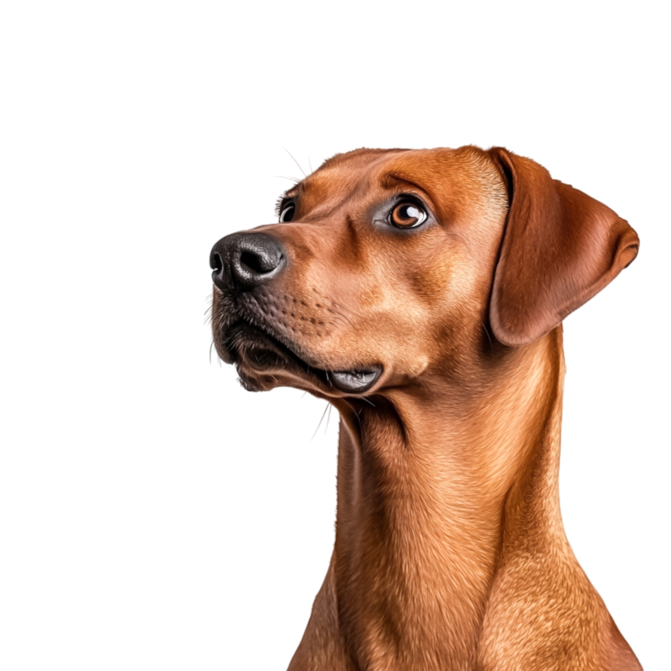Curious Brown Dog Looking Up with a Playful Expression png