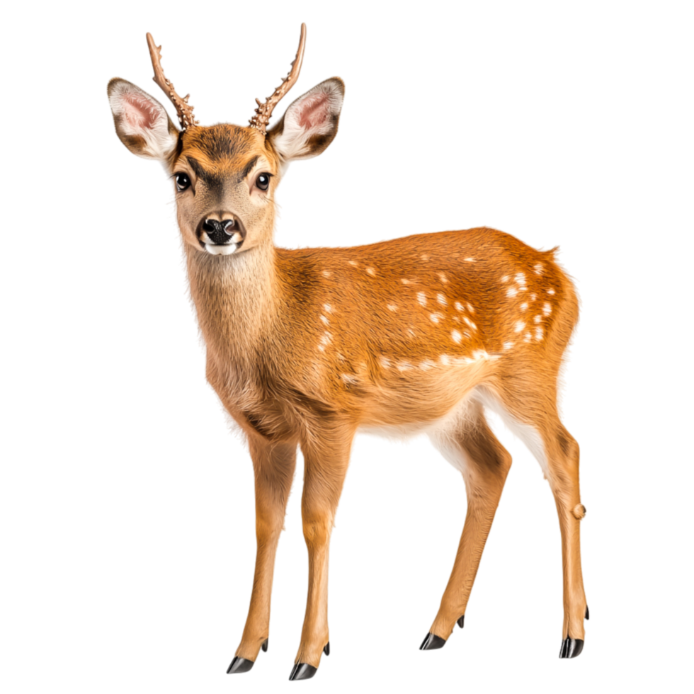 Graceful Young Deer Standing Attentively in Natural Setting png