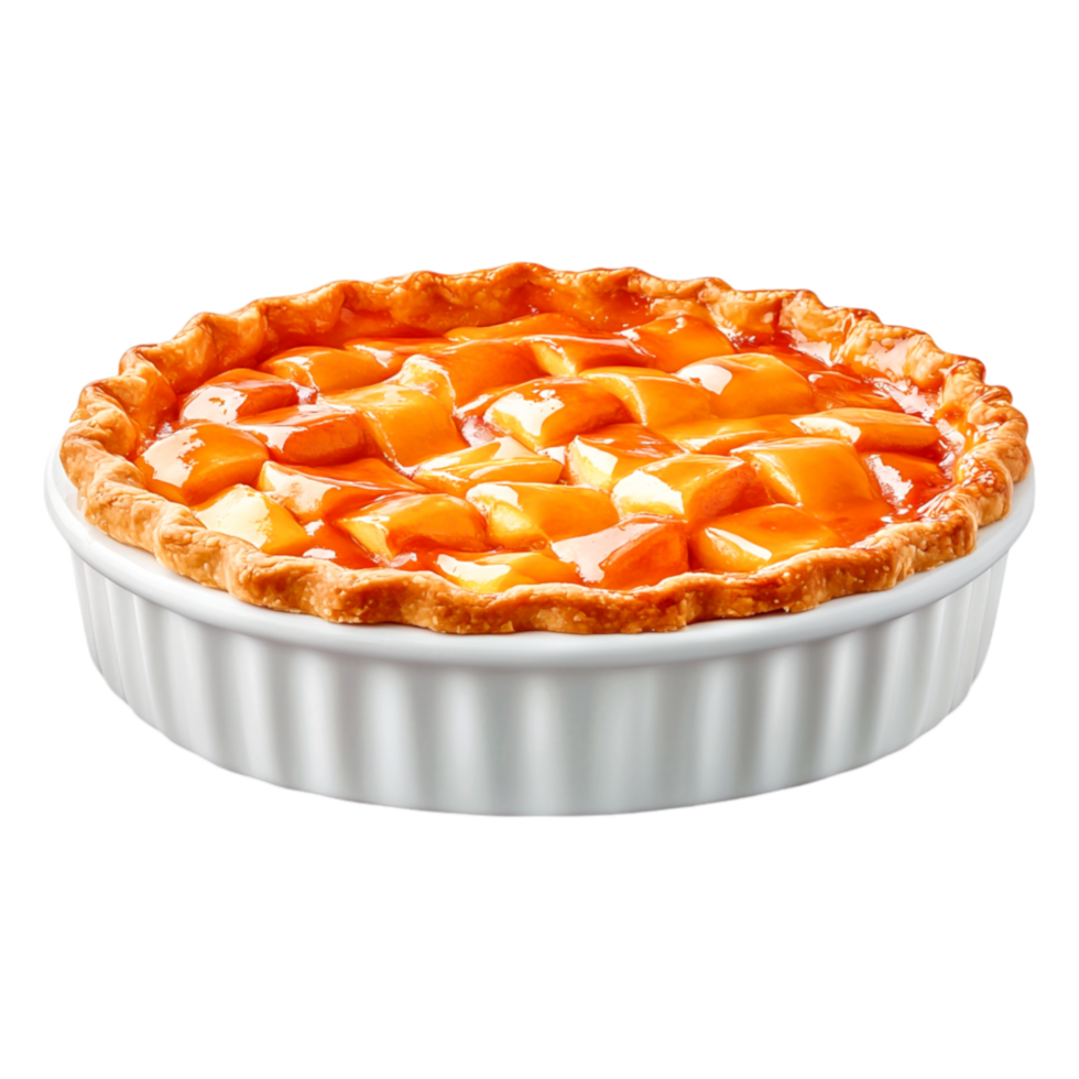 Freshly Baked Peach Pie in Flaky Crust on png