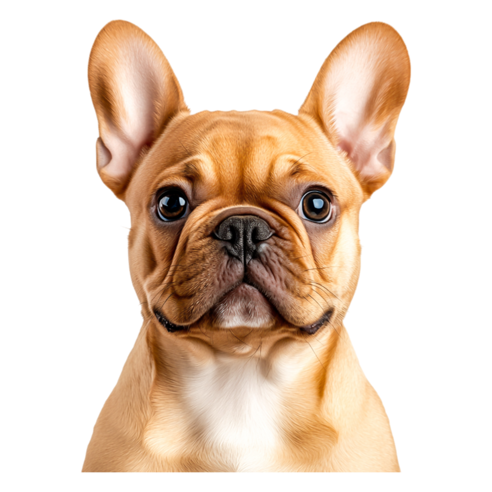 Charming French Bulldog Portrait with Expressive Face and Ears png