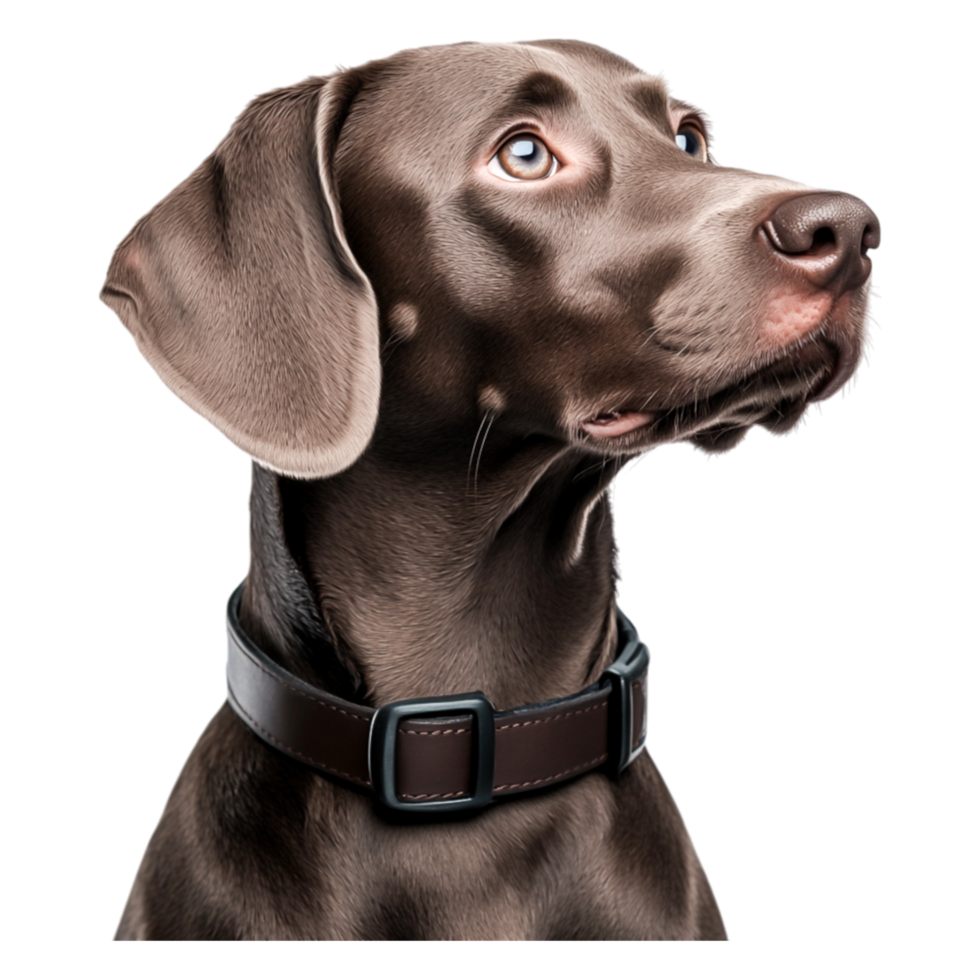 Portrait of a Curious Brown Dog with Smooth Fur and Expressive Eyes png