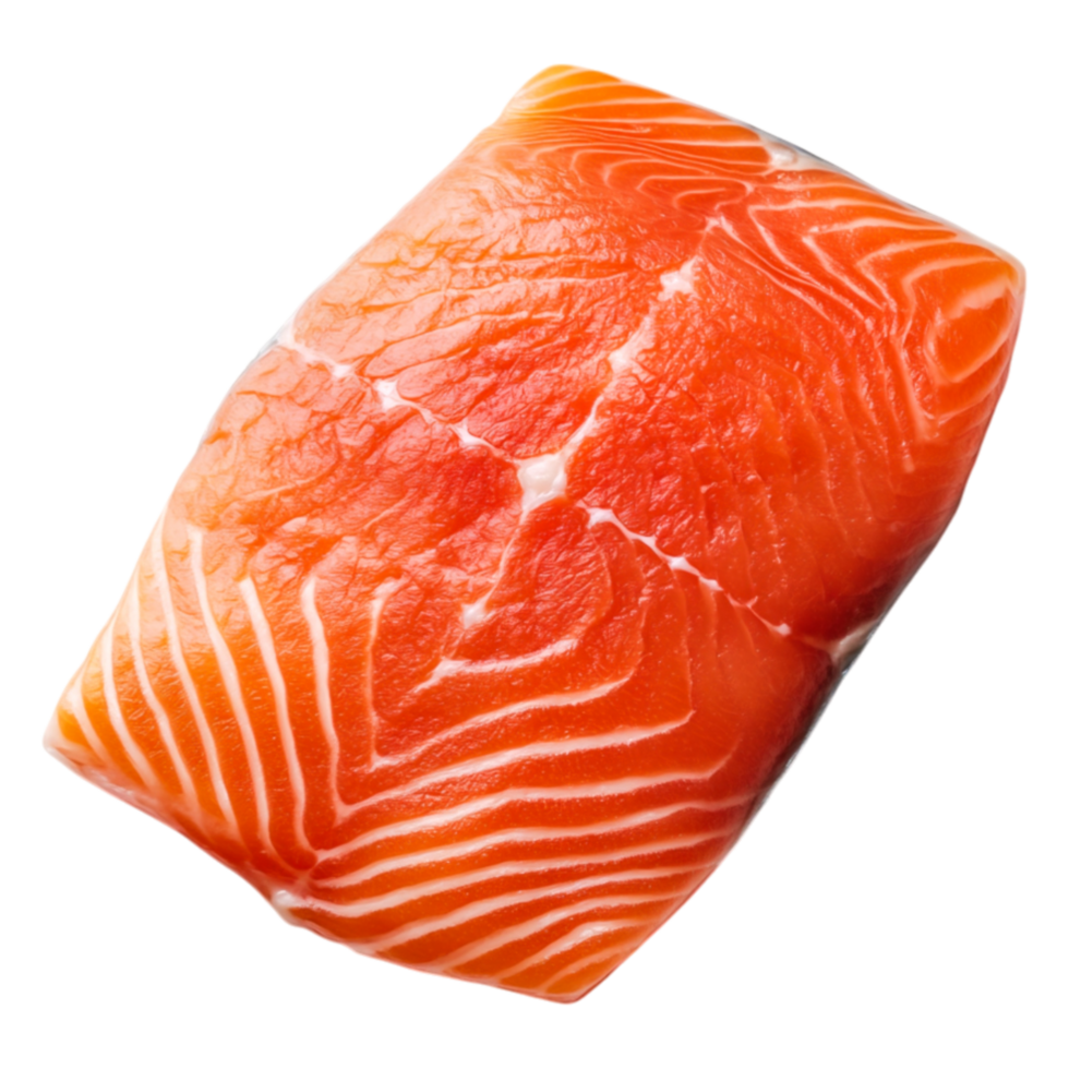 Fresh Salmon Fillet with Vibrant Orange Color and Rich Texture png