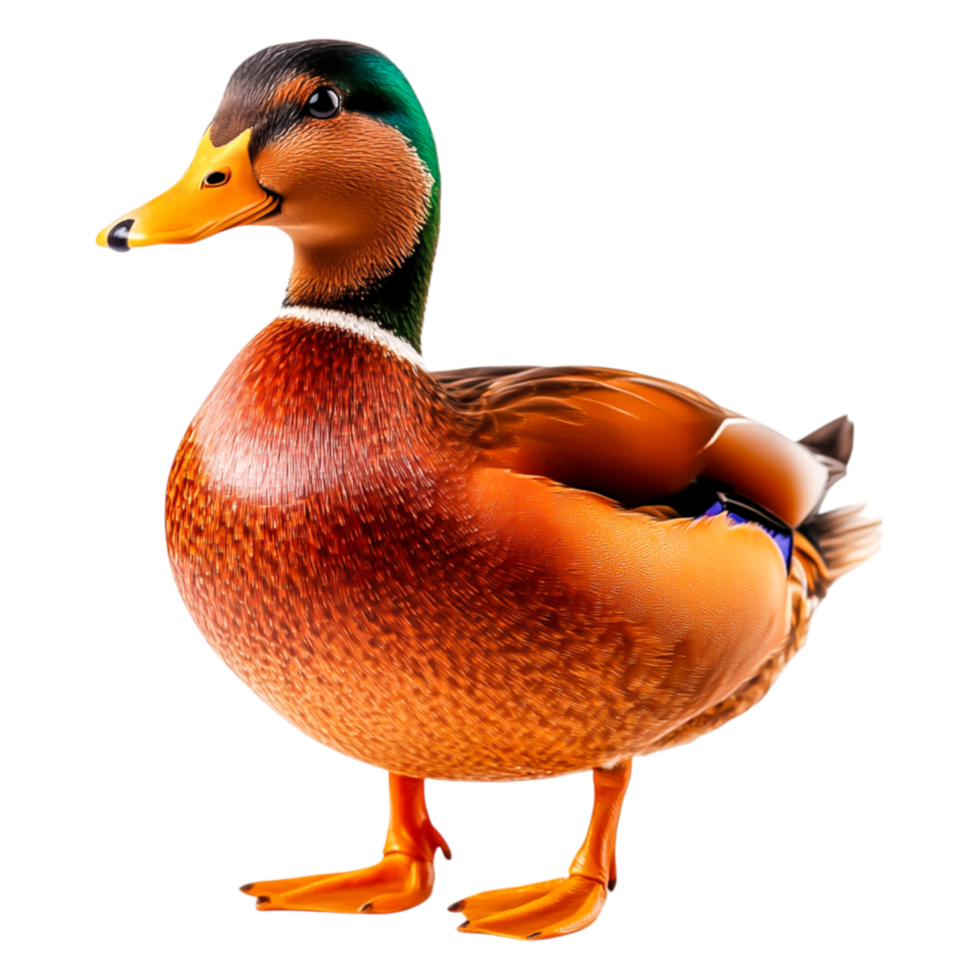 Vibrant Male Duck Standing Gracefully with Colorful Feathers png