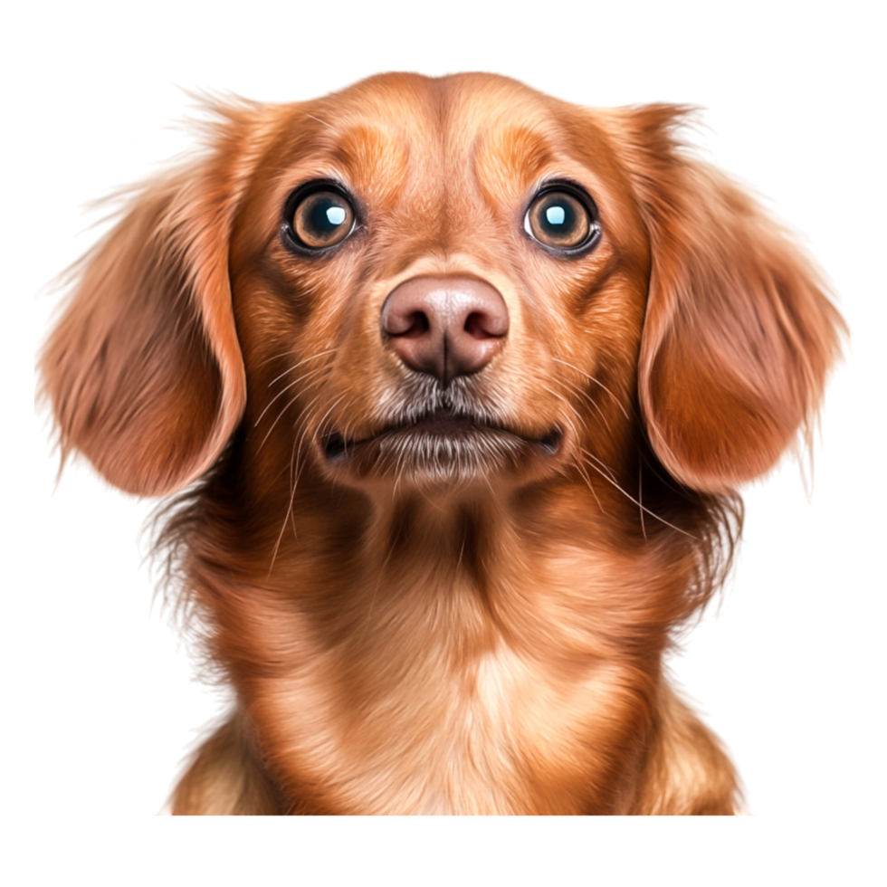 Adorable small dog with big eyes and fluffy ears closeup portrait png