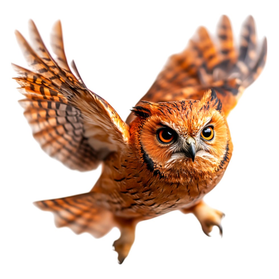 Majestic Owl Spreading Wings in Flight Against png