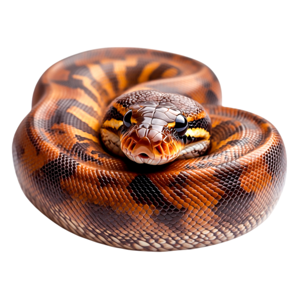 avvicinamento di colorato pitone con Impressionante modelli e textures png