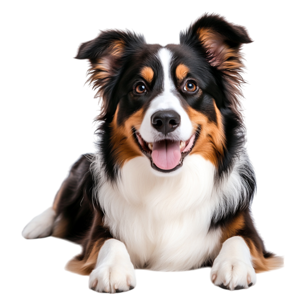 Happy Australian Shepherd Dog Smiling on png