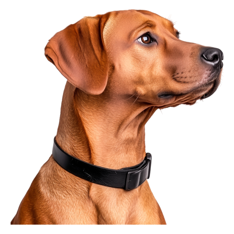 Majestic closeup of a Regal Dog with Smooth Coat and Collar png