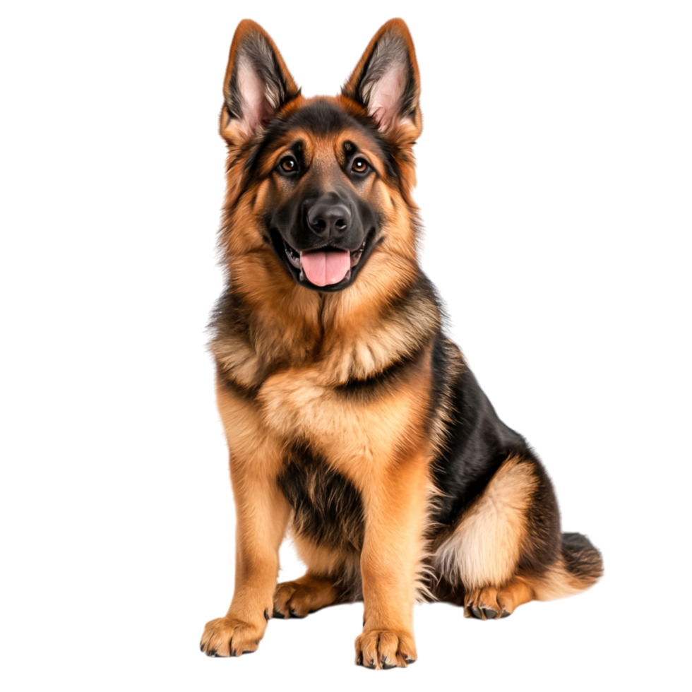 Charming German Shepherd Sitting Proudly with a Friendly Expression png