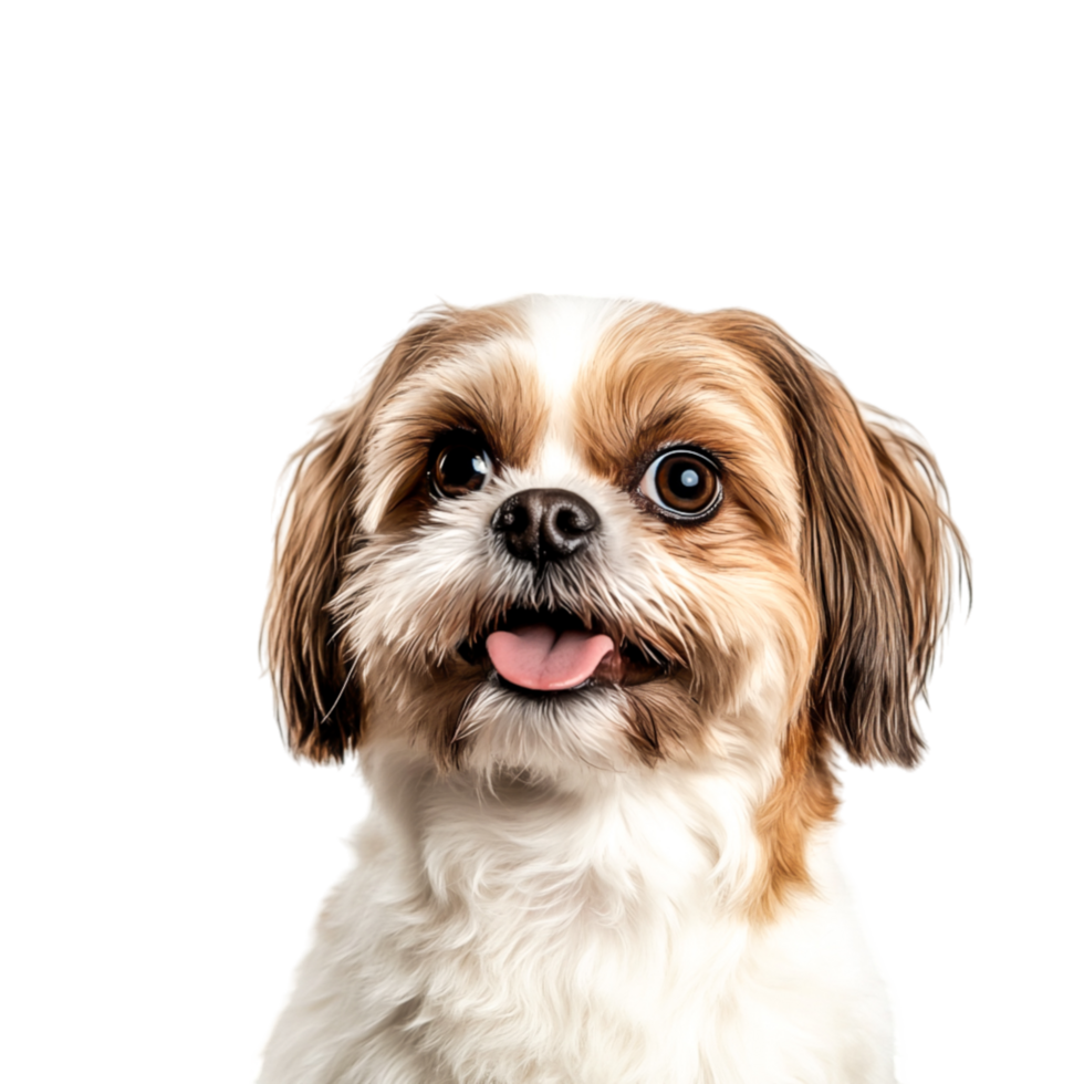 Happy Small Dog Portrait with Bright Eyes and Fluffy Fur png